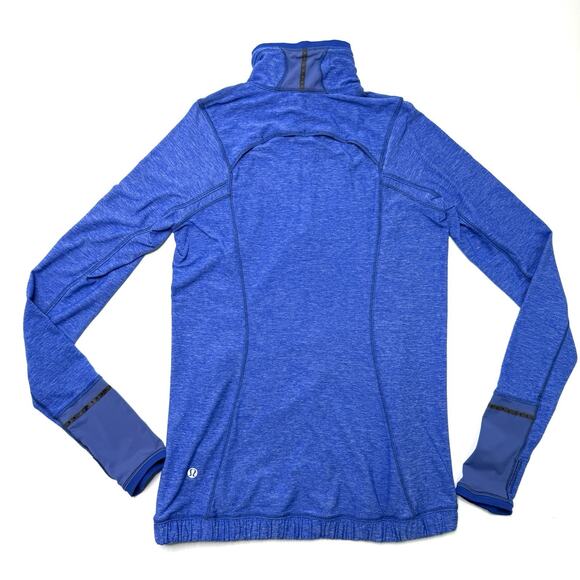 Lululemon Pace Pusher 1/2 Zip Size 4 Blue Pullover Jacket Long Sleeve Pockets - Picture 2 of 12
